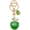 Green-Led Six-Color Iridescent Apple Double Ring Keychain Collection view 5