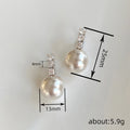 Silver Tone Pearl Huggie Earrings Clear Stone Bars Two Styles view 4