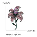 Crystal Covered Lily Stem Brooch in Four Bright Colors view 9