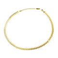 Leaf Choker Necklace Pearl Drop Leaf Earrings Gold Steel Rose view 5