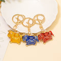 Chinese Style Enamel Lucky Horse Keychain Cord Options view 1
