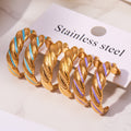 Twisted Hoop Earrings in Plain Blue and Purple Enamel Styles view 3