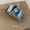 Enamel Abstract Panel Stretch Bracelets Hammered Metal 4 Colors view 4