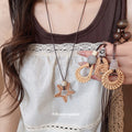 Woven Pendant Cord Necklaces in Four Rustic Shapes view 1
