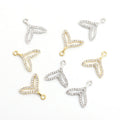 Crystal Mermaid Tail Alloy Charm Pendants in Two Metal Tones view 2