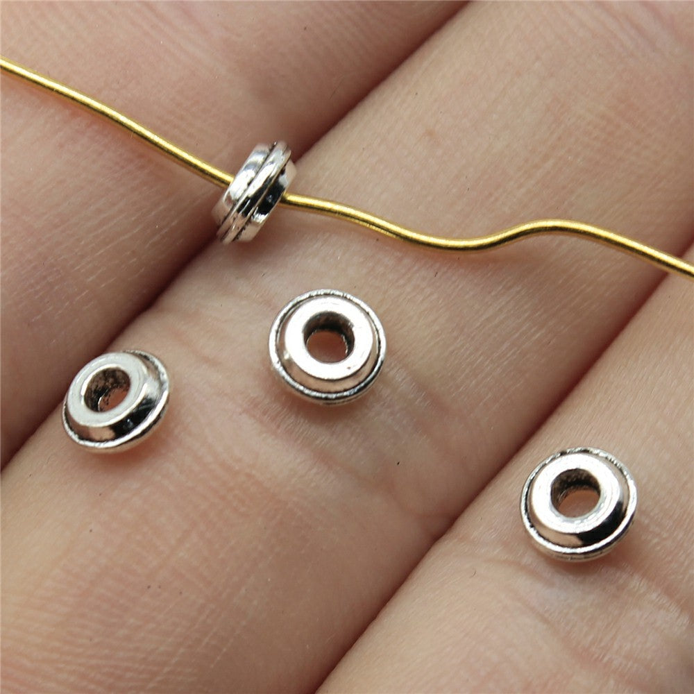 5x5x2mm 0.3g Multi-Color Zinc Alloy Round Small Hole Spacer Beads for DIY Bracelet Jewelry Making