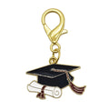 Enamel Graduation Cap Diploma Keychain Gold Lobster Clasp view 5