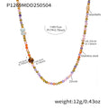 Multicolor Faceted Zircon Bead Shell Stone Necklace view 6