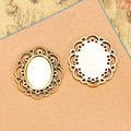Oval Floral Edge Cabochon Settings in Seven Metal Finishes view 3