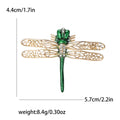 Gold Tone Openwork Dragonfly Brooch in Red or Green Enamel view 7