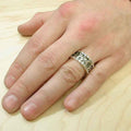 Antique Silver Gear Steampunk Wide Band Ring Alloy view 4