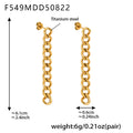 Bow Hat And Curb Chain Drop Earrings Gold Or Steel Tone view 6