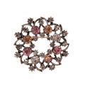 Floral Wreath Wreath Crystal Metal Brooch Pin for Jackets and Lapels view 1