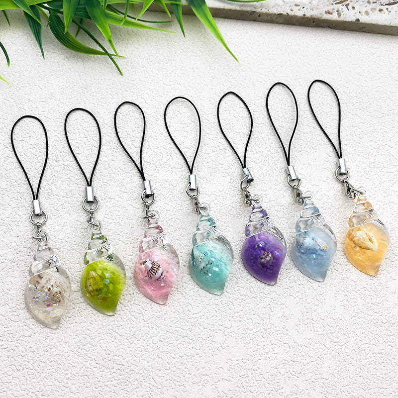 Colorful Glow Acrylic Conch Shell Charm Pendant for DIY Earrings Bag Decoration