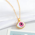 Gold Tone Eyeball Pendant Necklaces in Four Detailed Iris Colors view 5