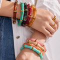 Bamboo Shape Resin Stretch Bracelet in Nine Colorways view 2