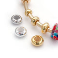 Donut Shaped Metal Stopper Beads With Silicone Cores in Three Finishes view 4