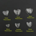 Clear Heart Glass Cabochons in Six Graduated Sizes view 4