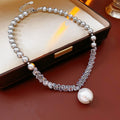 Beaded Necklace with Large Round Pendant in Three Colors view 8