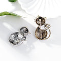 Gold Tone Silver Tone Cat Crystal Two Designs Metal Brooch Pin view 3