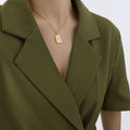 Embossed Butterfly Tag Pendant Necklace Mixed Link Chain view 7