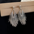 Gold And Silver Tone Multi Chain Tassel Drop Earrings view 7