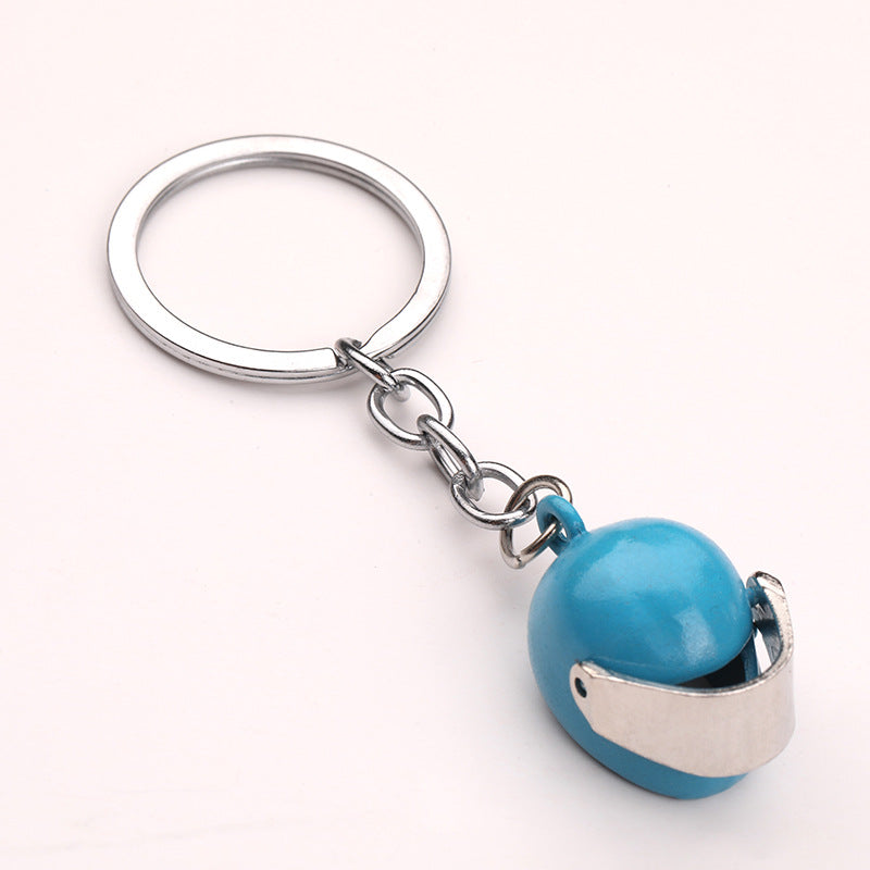 Metal Motorcycle Helmet Keychain Creative Car Key Holder Pendant