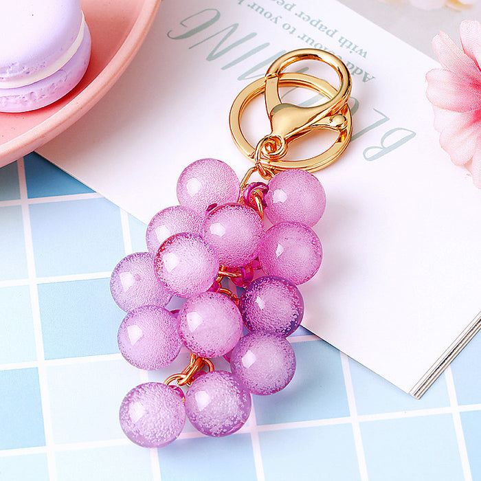 Translucent Grape Cluster Keychains in Green and Purple