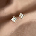 Gold Tone CZ Pave Diamond Shell Flower Stud Earrings view 3