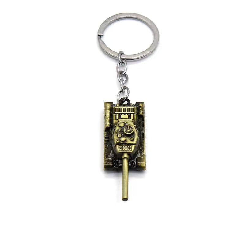 World War Tank T34 Alloy Model Keychain Car Hanging Accessory
