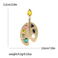 Artist Palette and Brush Brooch With Multicolor Crystals view 6