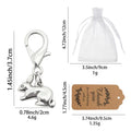 Silver Tone Sitting Rabbit Lobster Clasp Charm and Attached Hardware view 2