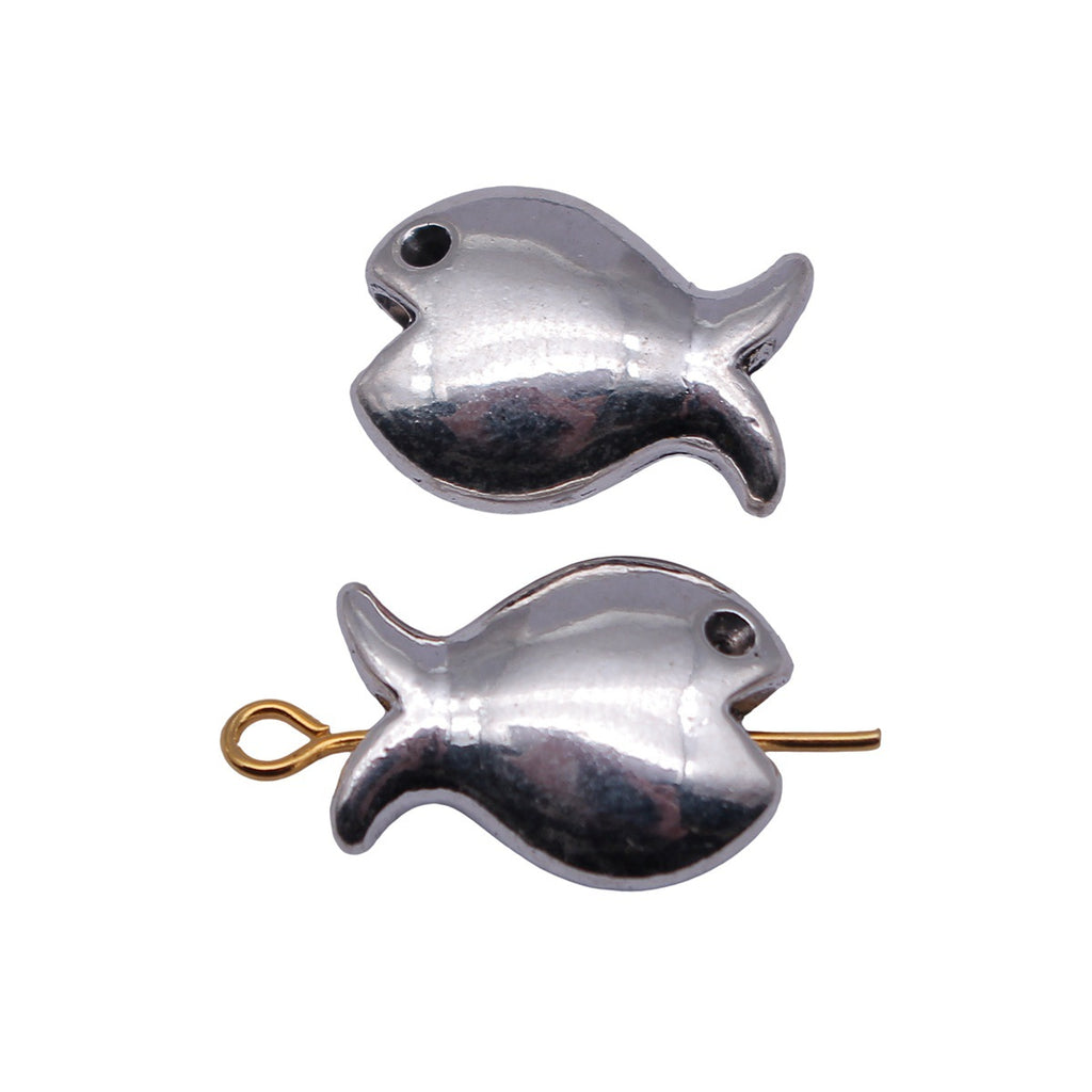 16x12x5.4mm 2.8g Antique Silver Tone Zinc Alloy Fish Loose Metal Beads for DIY Bracelet Jewelry
