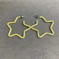 Painted Star and Round Hoop Earrings in Four Colors view 7