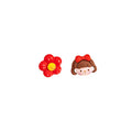 Eighteen Mismatched Cute Animal Flower Novelty Stud Earrings view 12