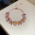 Rhinestone Oval Flower Bracelets Rose Gold Silver Styles view 7