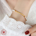 Gold Freshwater Pearl And Disc Bead Adjustable Bracelet view 3