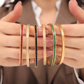 Gold Hinged Bangle Bracelets Color Crystal Channel Variants view 1