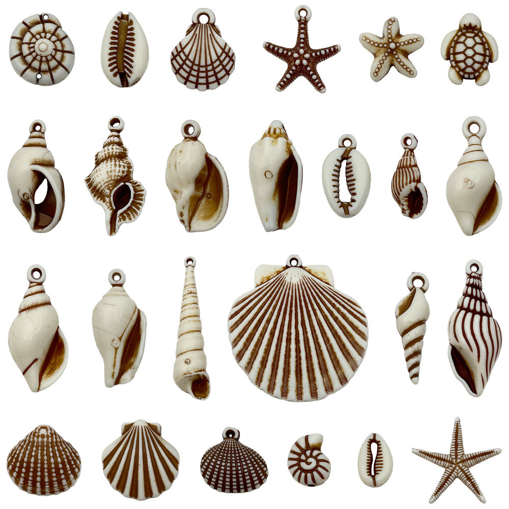 Acrylic Shell Conch Starfish Charm Pendants