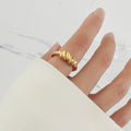 Gold And Steel Twisted Geometric Band Rings Multi Size view 6
