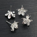Flower Earring Posts With Hanging Loops in Five Finishes view 4