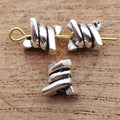 Antique Silver Twisted Spiral Large Hole Bead Jewelry Making Component view 2
