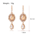 Silver Tone Oval Crystal Teardrop Openwork Crystal Four Designs Metal Dangle Earrings view 2