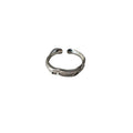 Silver Tone Wide Irregular Textured Open Ring For Women view 5