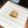 Openwork Clear Crystal Statement Rings Gold Silver Four view 9