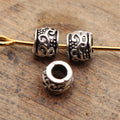 Antique Silver Metal Vine Scroll Large Hole Bead For Jewelry Making view 2
