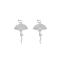 Gold and Silver Folding Fan Chain No Pierce Ear Clips view 2