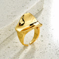 Irregular Smooth Open Statement Ring In Two Finishes view 3
