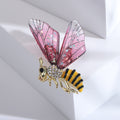 Striped Bee Brooch With Translucent Wings In Three Colors view 8