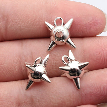 Spiked Ball Charm In 5 Metal Finishes For Jewelry Making